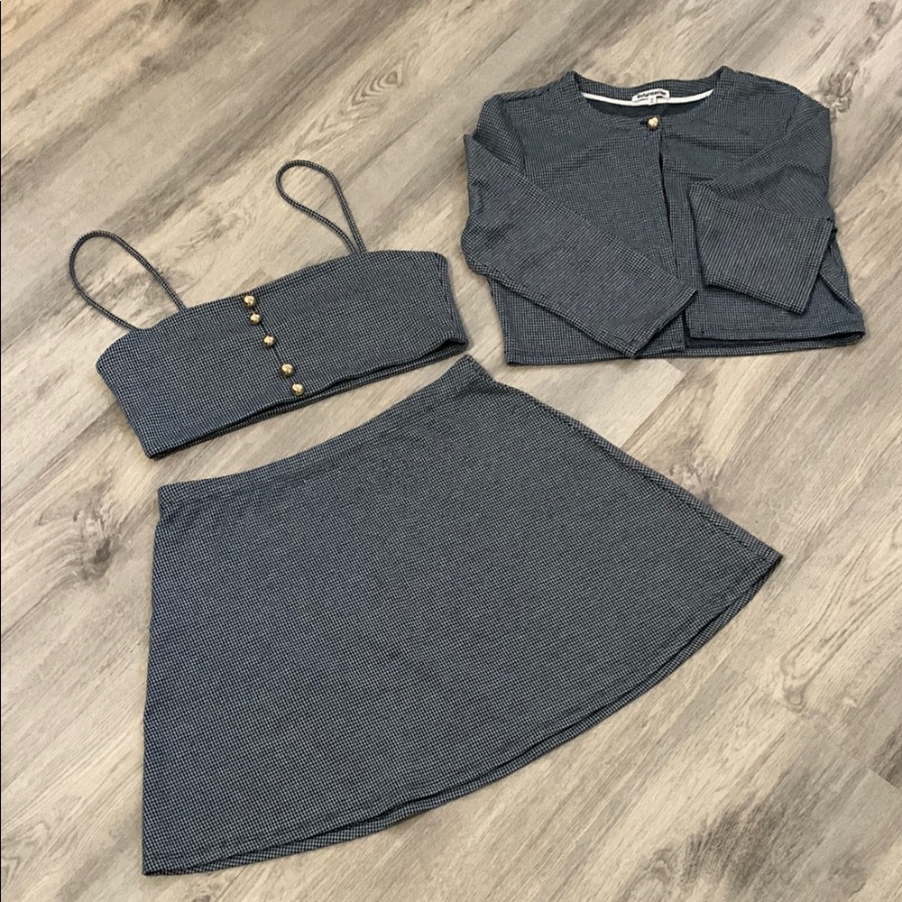 Reformation Gray Skater set professional/casual
